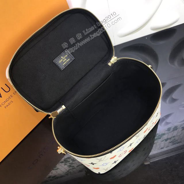路易威登LV化妝包 M45163白彩撲克系列 VANITY中號手袋 lv新款手提化妝包 lv鏈條斜挎包  ydh3776